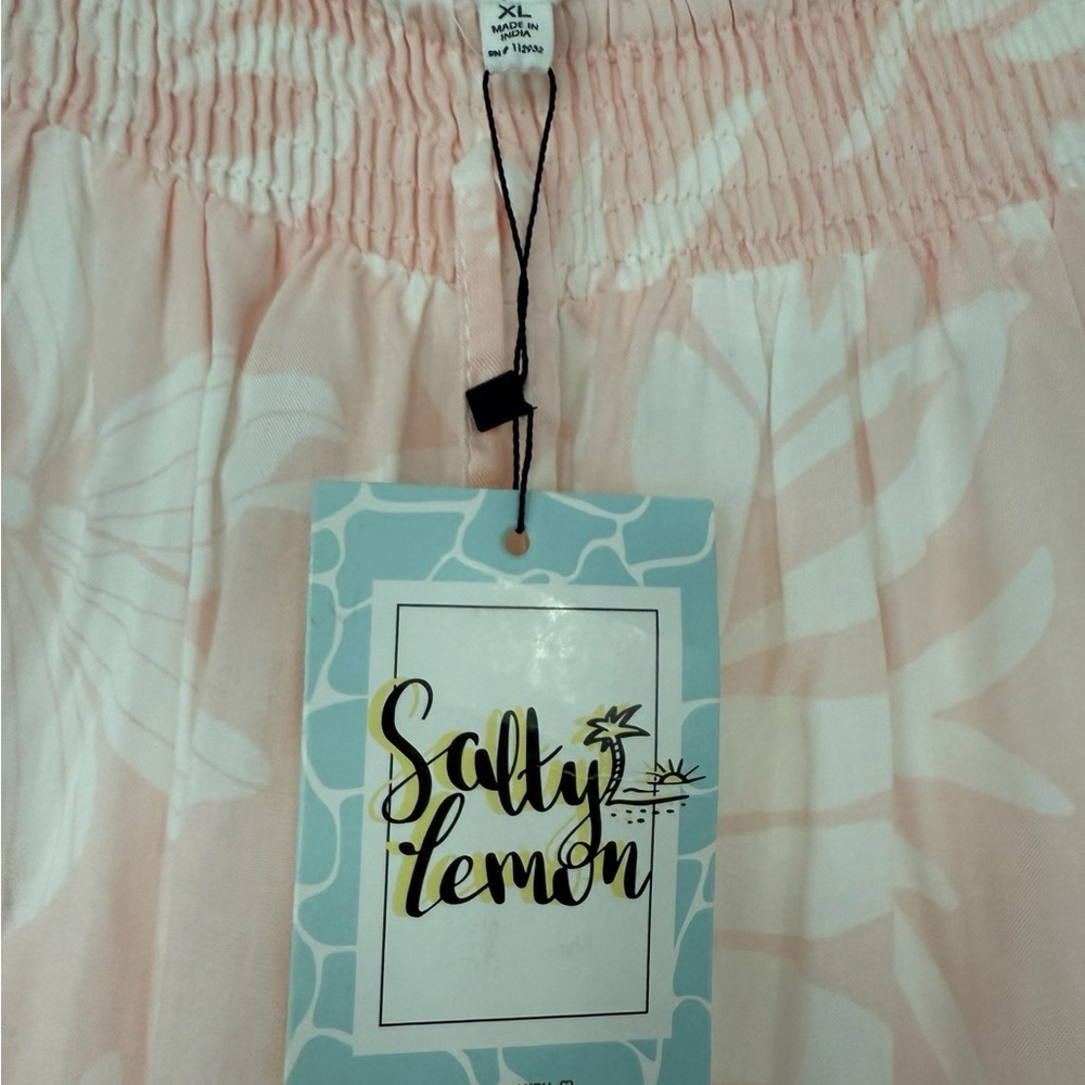 Salty Lemon Pink and White Pants NWT - Picture 2 of 3